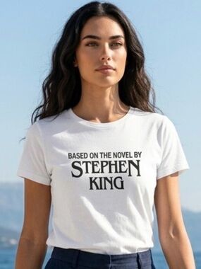 2 for $30 | Stephen King Graphic Tee - White with Black Text